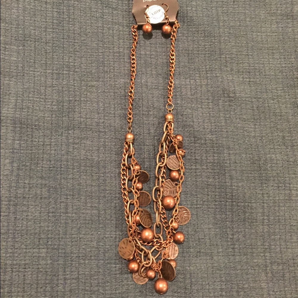 Rustic necklace with earrings nwt